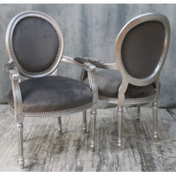 2 CHAISES MEDAILLON AVEC ACCOUDOIRS - Bois...