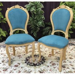 LOT 6 CHAISES CABRIOLET COURONNE DE STYLE LOUIS XV