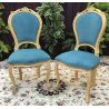 LOT 6 CHAISES CABRIOLET COURONNE DE STYLE LOUIS XV