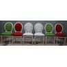 LOT 6 CHAISES MEDAILLON DE STYLE INDUS