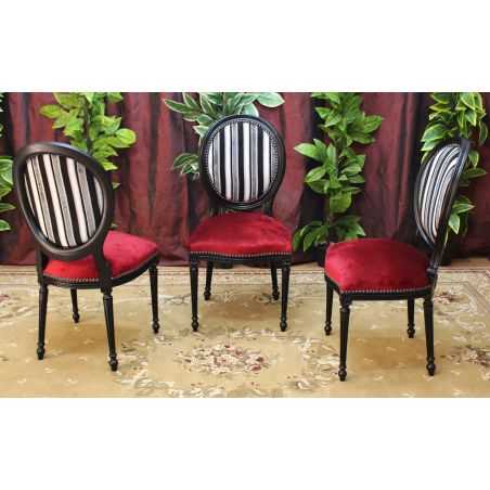 LOT 6 CHAISES MEDAILLON - Laque noir LOT 6 CHAISES MEDAILLON - Laque noir