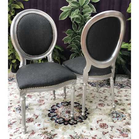 LOT 6 CHAISES MÉDAILLON - Simili cuir M1 NON FEU LOT 6 CHAISES MÉDAILLON - Simili cuir M1 NON FEU