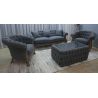 SALON BAROQUE DE STYLE CHESTERFIELD - Version 210cm - 3 PIÈCES