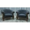SALON BAROQUE DE STYLE CHESTERFIELD - Version 210cm - 3 PIÈCES
