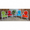 LOT 4 FAUTEUILS MÉDAILLON en stock - Multicolores - Bois cérusé blanc - PROMO !Lot de 4 fauteuils Médaillon de style Louis XVI, fabriqués en hêtre 100% massif avec sculptures réalisées à la main au ciseau à bois.Prix Promo 999€ TTC au lieu de 1396€ TTC pour ce lot en stock.Structure robuste avec assemblages traditionnels, assise large et confortable.Livraison assurée par nos soins, les fauteuils étant protégés individuellement dans des couvertures et mousses de calage pendant le transport. 