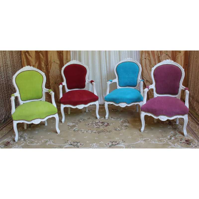 LOT 4 FAUTEUILS CABRIOLET DE STYLE LOUIS XV - "PROMO -50%"