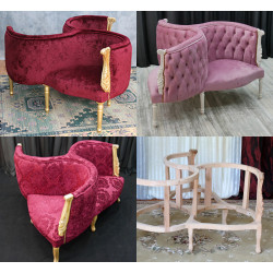 Fauteuil Indiscret 3 places de Style Louis XV