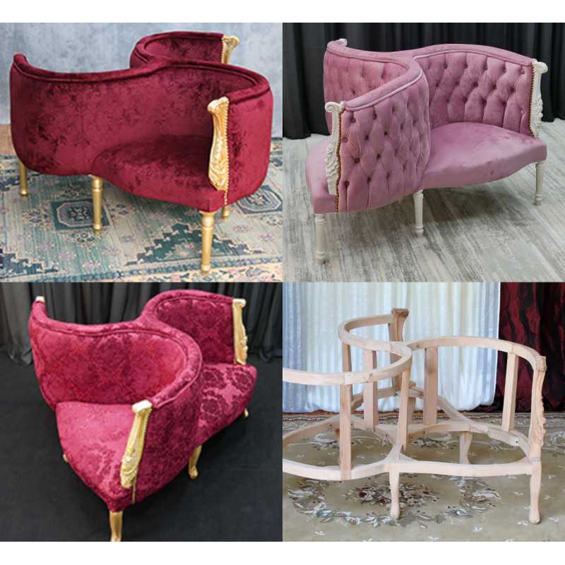 Fauteuil Indiscret 3 places de Style Louis XV