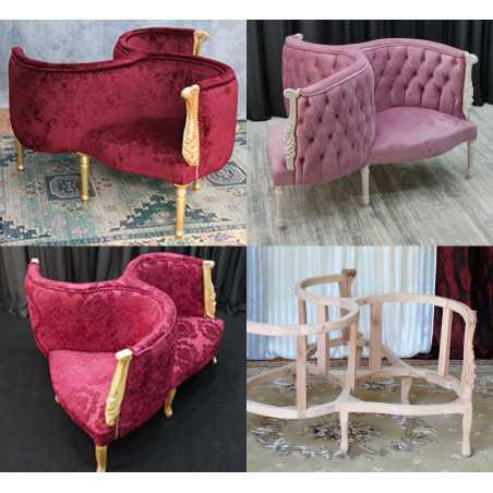 Fauteuil Indiscret 3 places de Style Louis XV