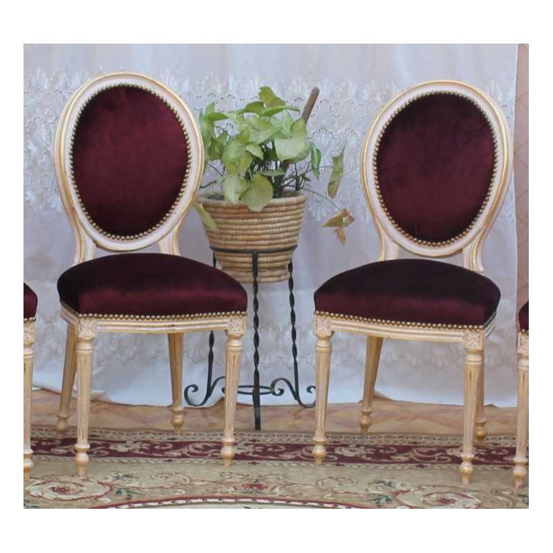LOT 6 CHAISES MEDAILLON