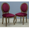 LOT 6 CHAISES MEDAILLON PIEDS LOUIS XV dont 2 avec accoudoirs - Vernis brossé chêne ancien - "PROMO STOCK -25%"