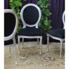 CHAISES MEDAILLON ARGENT ET NOIR