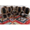 LOT 8 CHAISES MEDAILLON DE STYLE BAROQUE EN PEAU D'OCELOT - "PROMO -20%"