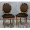 LOT 8 CHAISES MEDAILLON - Velours marron taupe - "PROMO -20%"