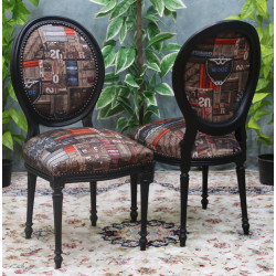 LOT 8 CHAISES MEDAILLON DE STYLE INDUSTRIEL