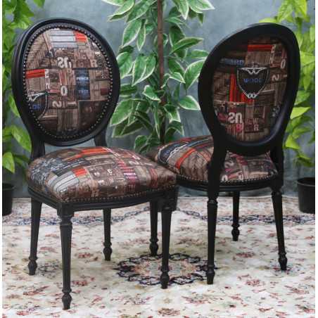 LOT 8 CHAISES MEDAILLON DE STYLE INDUSTRIEL LOT 8 CHAISES MEDAILLON DE STYLE INDUSTRIEL