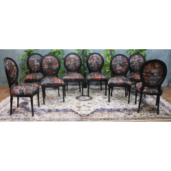 LOT 8 CHAISES MEDAILLON DE STYLE INDUSTRIEL