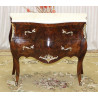 Commode en Marqueterie de Style Louis XV - Marbre blanc - Largeur 80cm