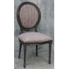 LOT 6 CHAISES MEDAILLON - Bois laqué gris - "PROMO -20%"