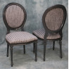 LOT 6 CHAISES MEDAILLON - Bois laqué gris - "PROMO -20%"