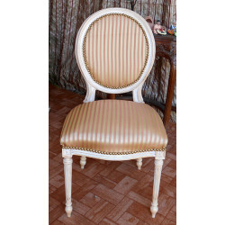 LOT 6 CHAISES MEDAILLON - Bois Or blanc - "PROMO -20%"