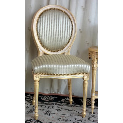 LOT 6 CHAISES MEDAILLON - Bois Or blanc - "PROMO -20%"