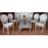 LOT 6 CHAISES MEDAILLON - Bois Or blanc - "PROMO -20%"