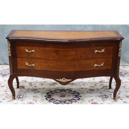 COMMODE DE STYLE LOUIS XV EN LOUPE D'ORME - Largeur 120cm - "PROMO -75%"