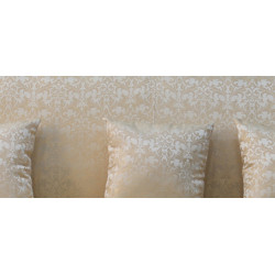SALON 3 PANS DE STYLE LOUIS XVI - BOIS DORÉ ET BLANC - TISSUS CRÈME ET OR - 3 Places 175cm