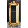 VITRINE DEMI-LUNE DE STYLE BAROQUE BOIS DORE A LA FEUILLE