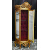 VITRINE DEMI-LUNE DE STYLE BAROQUE BOIS DORE A LA FEUILLE