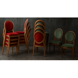 LOT CHAISES MEDAILLON EMPILABLES SUR MESURE