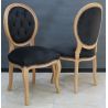 LOT 6 CHAISES MEDAILLON - Vernis naturel - Cuir Alcantara Rouge et Noir