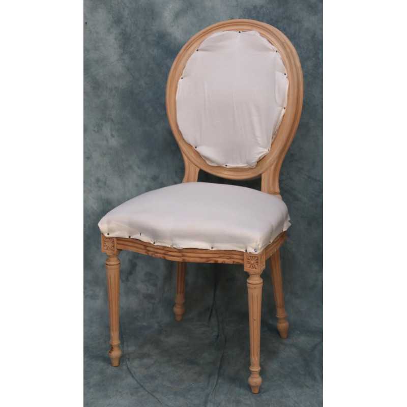 LOT 6 CARCASSES BRUT DE CHAISES MEDAILLON - Sans tissu avec garniture