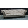 Canapé Chesterfield Capitonné en Alcantara Beige
