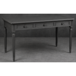 Bureau Style Louis XVI - Largeur 140cm - Profondeur 70cm - Bois Laqué gris foncéBureau Style Louis XVI sur commande avec un livraison sous 2 mois en moyenne.Pour les produits sur commande, la commande s’effectue par e-mail après réception et validation d’un devis. Lors de votre demande, merci de préciser le modèle souhaité, la teinte et la finition du bois, les dimensions désirées ainsi que les éventuelles options de personnalisation. Vous recevrez en retour un devis personnalisé, accompagné des instructions nécessaires pour passer votre commande ainsi que de notre RIB pour le règlement de l’acompte de 50%.La livraison est proposée au tarif unique de 349€ TTC dans toute la France continentale, quels que soient le nombre de meubles commandés, leur volume ou la distance à parcourir. Nous effectuons nous-mêmes la livraison de nos meubles, sans faire appel à un transporteur ni à un sous-traitant. Chaque bureau est soigneusement protégé dans notre véhicule à l’aide de couvertures épaisses et de mousses de calage afin de limiter les risques de chocs, de rayures ou de détérioration pendant le trajet.