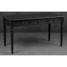 Bureau Style Louis XVI - Largeur 140cm - Profondeur 70cm - Bois Enduit Noir MatBureau Style Louis XVI sur commande avec un livraison sous 2 mois en moyenne.Pour les produits sur commande, la commande s’effectue par e-mail après réception et validation d’un devis. Lors de votre demande, merci de préciser le modèle souhaité, la teinte et la finition du bois, les dimensions désirées ainsi que les éventuelles options de personnalisation. Vous recevrez en retour un devis personnalisé, accompagné des instructions nécessaires pour passer votre commande ainsi que de notre RIB pour le règlement de l’acompte de 50%.La livraison est proposée au tarif unique de 349€ TTC dans toute la France continentale, quels que soient le nombre de meubles commandés, leur volume ou la distance à parcourir. Nous effectuons nous-mêmes la livraison de nos meubles, sans faire appel à un transporteur ni à un sous-traitant. Chaque bureau est soigneusement protégé dans notre véhicule à l’aide de couvertures épaisses et de mousses de calage afin de limiter les risques de chocs, de rayures ou de détérioration pendant le trajet.