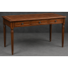 Bureau Style Louis XVI - Largeur 140cm - Profondeur 70cm - Bois vernis chene moyenBureau Style Louis XVI sur commande avec un livraison sous 2 mois en moyenne.Pour les produits sur commande, la commande s’effectue par e-mail après réception et validation d’un devis. Lors de votre demande, merci de préciser le modèle souhaité, la teinte et la finition du bois, les dimensions désirées ainsi que les éventuelles options de personnalisation. Vous recevrez en retour un devis personnalisé, accompagné des instructions nécessaires pour passer votre commande ainsi que de notre RIB pour le règlement de l’acompte de 50%.La livraison est proposée au tarif unique de 349€ TTC dans toute la France continentale, quels que soient le nombre de meubles commandés, leur volume ou la distance à parcourir. Nous effectuons nous-mêmes la livraison de nos meubles, sans faire appel à un transporteur ni à un sous-traitant. Chaque bureau est soigneusement protégé dans notre véhicule à l’aide de couvertures épaisses et de mousses de calage afin de limiter les risques de chocs, de rayures ou de détérioration pendant le trajet.