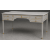 Bureau Style Louis XVI - Largeur 140cm - Profondeur 70cm - Bois laqué gris perleBureau Style Louis XVI sur commande avec un livraison sous 2 mois en moyenne.Pour les produits sur commande, la commande s’effectue par e-mail après réception et validation d’un devis. Lors de votre demande, merci de préciser le modèle souhaité, la teinte et la finition du bois, les dimensions désirées ainsi que les éventuelles options de personnalisation. Vous recevrez en retour un devis personnalisé, accompagné des instructions nécessaires pour passer votre commande ainsi que de notre RIB pour le règlement de l’acompte de 50%.La livraison est proposée au tarif unique de 349€ TTC dans toute la France continentale, quels que soient le nombre de meubles commandés, leur volume ou la distance à parcourir. Nous effectuons nous-mêmes la livraison de nos meubles, sans faire appel à un transporteur ni à un sous-traitant. Chaque bureau est soigneusement protégé dans notre véhicule à l’aide de couvertures épaisses et de mousses de calage afin de limiter les risques de chocs, de rayures ou de détérioration pendant le trajet.