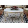 TABLE BASSE DE SALON DE STYLE LOUIS XV - L90cm - Or Blanc - Marbre BlancLes MEUBLES DOBOIS vous propose cette TABLE BASSE DE STYLE LOUIS XV.Elle est entièrement réalisée en bois de hêtre 100% massif. Sa finition est composée d’une patine traditionnelle à base de feuille d’or, appliquée sur une assiette rougeâtre, puis légèrement patinée et blanchie afin de lui donner un aspect ancien et authentique.Le plateau est en marbre.