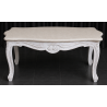 TABLE BASSE DE SALON DE STYLE LOUIS XV - L90cm - Cerusé Blanc - Marbre CrèmeLes MEUBLES DOBOIS vous propose cette élégante TABLE BASSE DE STYLE LOUIS XV en bois de hêtre massif.Finition cérusé blanc avec un marbre crème.PRIX PROMO : 249€ TTC au lieu de 449€ TTC, sous condition de l’achat simultané d’un canapé, sur une même commande et avec une livraison unique.