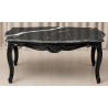 TABLE BASSE DE SALON DE STYLE LOUIS XV - L90cm - Bois Laqué Noir - Marbre NoirLes MEUBLES DOBOIS vous propose cette élégante TABLE BASSE DE STYLE LOUIS XV en bois de hêtre massif.Finition laqué noir avec un marbre noir.PRIX PROMO : 249€ TTC au lieu de 449€ TTC, sous condition de l’achat simultané d’un canapé, sur une même commande et avec une livraison unique.