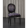 LOT 6 CHAISES MEDAILLON - Laque noir - Simili cuir et velours - "PROMO -20%"Lot 6 chaises Médaillon en stock au prix de 199€ TTC unitaire au lieu de 249€ TTC. Fabrication en bois de hêtre 100 % massif. Garniture de tapissier avec sangles, crin et ressorts. Chaises très confortables, adaptées aux gabarits grands et/ou forts, avec une hauteur d’assise de 50 cm et une hauteur totale de 101 cm.