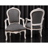 LOT 24 FAUTEUILS CABRIOLET STYLE LOUIS XV - Couleurs aléatoires, prix promo dépareilléLes Meubles DOBOIS vous propose une offre spéciale sur un lot de 24 fauteuils Cabriolet de style Louis XV, fabriqués dans nos ateliers en bois de hêtre 100 % massif.PRIX PROMO : 249 € TTC l’unité, soit 207,50 € HT, au lieu de 349 € TTC, soit 290,83 € HT.Prix total des 24 fauteuils : 5 976 € TTC / 4 980 € HT au lieu de 8 376 € TTC / 6 980 € HT. Soit une remise totale de 2 400 € TTC.Les structures peuvent présenter différentes finitions : bois laqué, cérusé, ou finition à la feuille d’or, patinée ou non. Garniture tapissier traditionnelle réalisée avec crin, ressorts et sangles.Finition avec véritable cloutage réalisé clou par clou, généralement avec des clous bronze ou dorés selon la teinte du bois et le tissu.Cette offre est réservée aux clients acceptant un assortiment dépareillé. Les couleurs, tissus et finitions sont aléatoires, à l’unité ou par paire selon les disponibilités. Aucune sélection de couleur n’est possible sur cette fiche produit. Les fauteuils sont sélectionnés dans nos stocks, des plus anciens aux plus récents.Livraison possible par nos soins, avec protection individuelle dans des couvertures et mousses de calage.