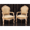 LOT 24 FAUTEUILS CABRIOLET STYLE LOUIS XV - Couleurs aléatoires, prix promo dépareilléLes Meubles DOBOIS vous propose une offre spéciale sur un lot de 24 fauteuils Cabriolet de style Louis XV, fabriqués dans nos ateliers en bois de hêtre 100 % massif.PRIX PROMO : 249 € TTC l’unité, soit 207,50 € HT, au lieu de 349 € TTC, soit 290,83 € HT.Prix total des 24 fauteuils : 5 976 € TTC / 4 980 € HT au lieu de 8 376 € TTC / 6 980 € HT. Soit une remise totale de 2 400 € TTC.Les structures peuvent présenter différentes finitions : bois laqué, cérusé, ou finition à la feuille d’or, patinée ou non. Garniture tapissier traditionnelle réalisée avec crin, ressorts et sangles.Finition avec véritable cloutage réalisé clou par clou, généralement avec des clous bronze ou dorés selon la teinte du bois et le tissu.Cette offre est réservée aux clients acceptant un assortiment dépareillé. Les couleurs, tissus et finitions sont aléatoires, à l’unité ou par paire selon les disponibilités. Aucune sélection de couleur n’est possible sur cette fiche produit. Les fauteuils sont sélectionnés dans nos stocks, des plus anciens aux plus récents.Livraison possible par nos soins, avec protection individuelle dans des couvertures et mousses de calage.