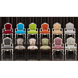LOT 12 FAUTEUILS CABRIOLET STYLE LOUIS XV - Couleurs aléatoires, prix promo dépareilléLes Meubles DOBOIS vous propose une offre spéciale sur un lot de 12 fauteuils Cabriolet de style Louis XV, fabriqués dans nos ateliers en bois de hêtre 100 % massif.PRIX PROMO : 279 € TTC l’unité, soit 232,50 € HT, au lieu de 349 € TTC, soit 290,83 € HT.Prix total des 12 fauteuils : 3 348€ TTC / 2 790€ HT au lieu de 4 188 €TTC / 3 490€ HT.Les structures peuvent présenter différentes finitions : bois laqué, cérusé ou finition à la feuille d’or, patinée ou non. Garniture tapissier traditionnelle réalisée avec crin, ressorts et sangles.Véritable cloutage réalisé clou par clou, généralement avec des clous bronze ou dorés suivant la teinte du bois et le tissu.Cette offre est réservée aux clients souhaitant un assortiment dépareillé. Les couleurs, tissus et finitions sont aléatoires, avec des fauteuils pouvant être assortis à l’unité ou par paire selon nos disponibilités. Aucune sélection de couleur n’est possible sur cette fiche produit, ce qui permet de proposer ce tarif promotionnel.Les fauteuils sont sélectionnés dans nos stocks, des modèles les plus anciens aux plus récents.Livraison possible par nos soins, avec protection individuelle dans des couvertures et mousses de calage.