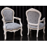LOT 2 FAUTEUILS CABRIOLET - Bois cérusé blancLes Meubles DOBOIS vous propose ce lot de 2 fauteuils Cabriolet de style Louis XV, fabriqués dans nos ateliers en bois de hêtre massif cérusé blanc.Assise et dossier garnis à l'ancienne (crin, ressorts et sangles).Ce modèle peut également être fabriqué sur commande avec un large choix de tissus, velours, lin, coton, simili cuir ou cuir, ainsi que différentes finitions de bois.Livraison possible par nos soins, avec protection individuelle des fauteuils dans des couvertures et mousses de calage pendant le transport.