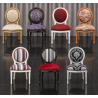 LOT 70 CHAISES MÉDAILLON STYLE LOUIS XVI - Déstockage, couleurs aléatoiresLes Meubles DOBOIS vous propose un lot de 70 chaises Médaillon de style Louis XVI modernisé, issues de lots de 4, 6 et 8 chaises.PRIX PROMO : 179€ TTC l’unité au lieu de 298€ TTC. 149€ HT au lieu de 249€ HT. Total 70 chaises : 12 530€ TTC au lieu de 20 860€ TTC. 10 441€ HT au lieu de 17 383€ HT.Chaises destinées à un usage professionnel et spécialement renforcées (option à 49€). La ceinture en bois est usinée afin que les 4 équerres viennent s’encastrer à l’intérieur de la structure, contrairement à de simples équerres clouées. Le bois est sélectionné afin de limiter au maximum les assemblages de plusieurs morceaux inutiles. Et enfin un renforcement de la ceinture en fer forgé est fabriquée sur mesure par notre ferronnier et intégrée sous l’assise afin d’obtenir une structure particulièrement résistante pour un usage professionnel intensif.Le camion étant limité à 70 chaises, l’annonce est limitée à cette quantité par commande. Au delà de 70 chaise il faudra effectuer plusieurs commandes.À ce prix, aucune sélection de couleur, tissu ou finition : les modèles sont attribués aléatoirement selon le stock disponible. Produits neufs vendus en déstockage.