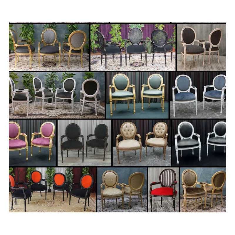 LOT 30 CHAISES MÉDAILLON AVEC ACCOUDOIRS - Déstockage, couleurs aléatoiresLes Meubles DOBOIS vous propose un déstockage de 30 chaises Médaillon avec accoudoirs, fabriquées en hêtre massif et destinées notamment aux professionnels de la restauration, hôtels, bureaux et salles d’attente.PRIX DÉSTOCKAGE : 229€ TTC l’unité au lieu de 349€ TTC. 190€ HT au lieu de 290€ HT.Attention : il ne s’agit pas de fauteuils de salon mais bien de chaises avec accoudoirs. La hauteur d’assise est celle d’une chaise classique, adaptée à une table à manger, une table de restaurant ou un bureau. Elles ne sont donc pas conçues comme assises basses de salon, mais peuvent parfaitement convenir à une salle d’attente.À ce tarif, aucune sélection de couleur, tissu ou finition n’est possible. Les modèles sont attribués aléatoirement selon les stocks disponibles.Produits parfaitement neufs proposés en déstockage.Livraison possible par nos soins, avec protection dans des couvertures et mousses de calage.