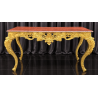 CONSOLE STYLE BAROQUE - OR RELIEFS CUIVRE - MARBRE ROUGE - 160cm - PROMOMagnifique Console Baroque en bois doré à la feuille d'or, patiné cuivré dans les reliefs. Fabrication dans nos atelier en bois de hêtre 100% massif, sculpté à la main, chaque pièce est donc unique. Plateau en Marbre Rouge.Possibilité de fabrication sur mesure avec choix des dimensions, de la forme, du modèle et des finitions : bois laqué, vernis ou marqueterie. Consultez notre catalogue pour découvrir toutes les options disponibles.